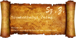 Szombathelyi Zelma névjegykártya